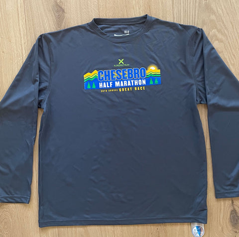 Men's Long Sleeve Lead Gray Chesebro Half Marathon Running Top (2023)