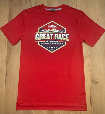 Men's Red Short Sleeve Great Race Running Shirt (2025)