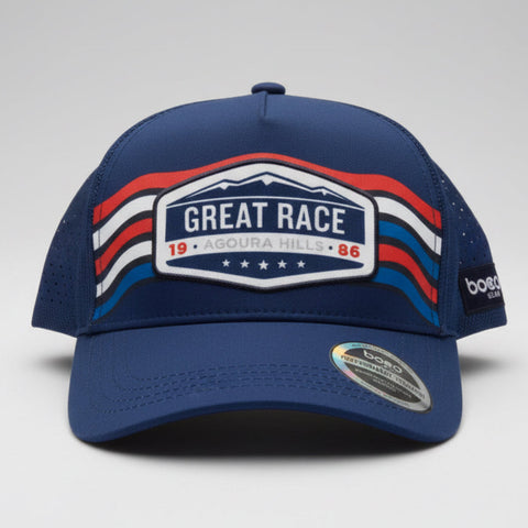 Red, White and Blue Running Trucker Hat